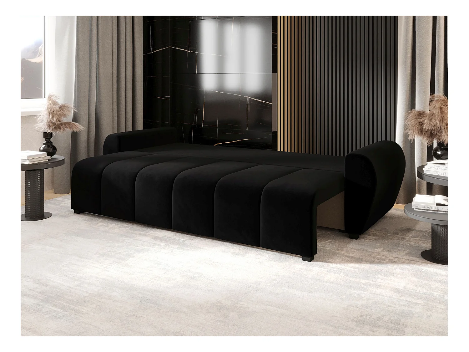 BEDANTE CANAPÉ MOLISA avec fonction lit ITAKA 15 Noir