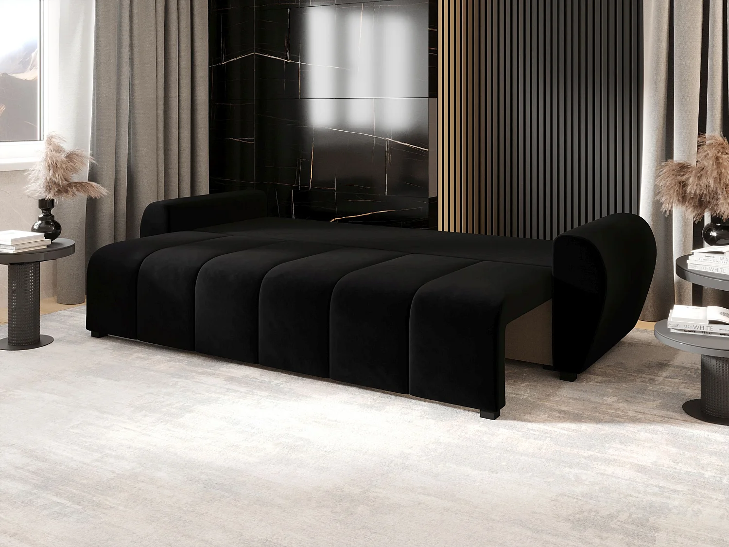 BEDANTE CANAPÉ MOLISA avec fonction lit ITAKA 15 Noir