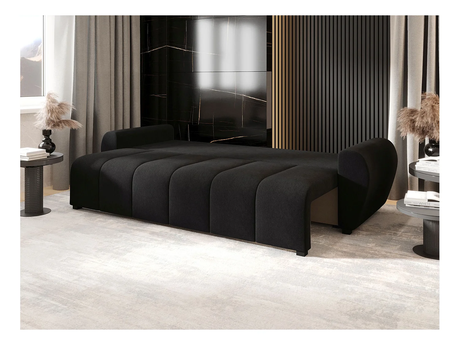 BEDANTE CANAPÉ MOLISA avec fonction lit COSMIC 100 Noir