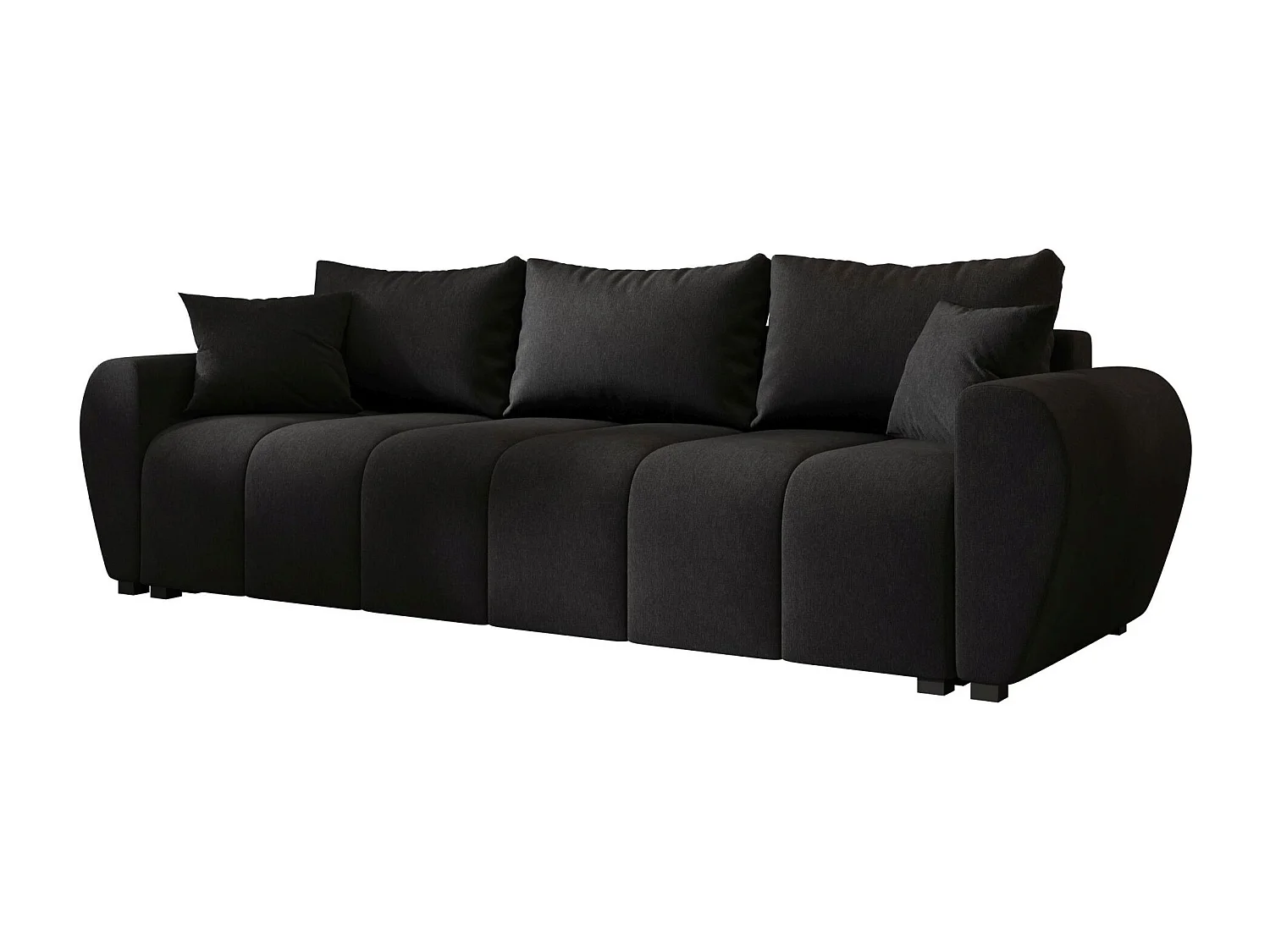 BEDANTE SOFA MOLISA mit Schlaffunktion COSMIC 100 Schwarz Sofa mit Stauraum Bettkasten Wohnzimmersofa Couch Sofa Bettsofa Bettkasten Bettcouch