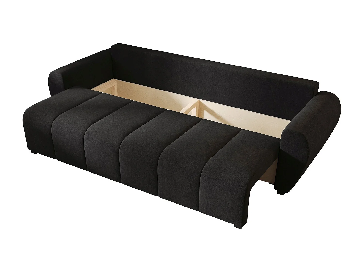 BEDANTE SOFA MOLISA mit Schlaffunktion COSMIC 100 Schwarz Sofa mit Stauraum Bettkasten Wohnzimmersofa Couch Sofa Bettsofa Bettkasten Bettcouch