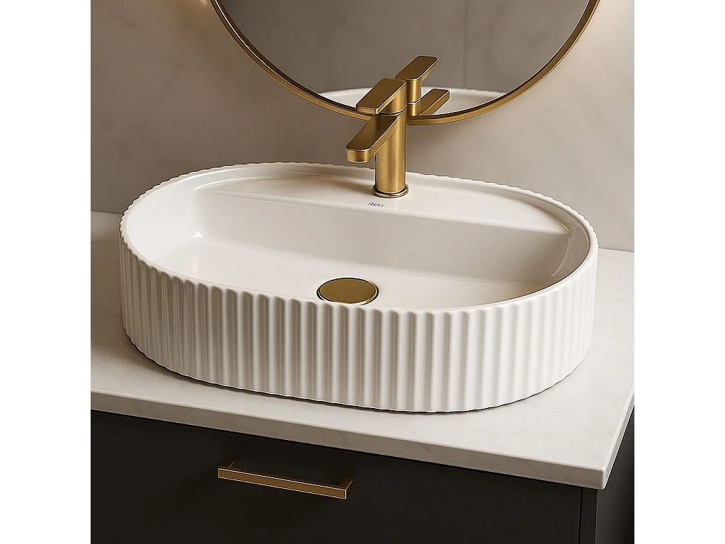 Lavabo Da Appoggio Rea Marcela 60 White