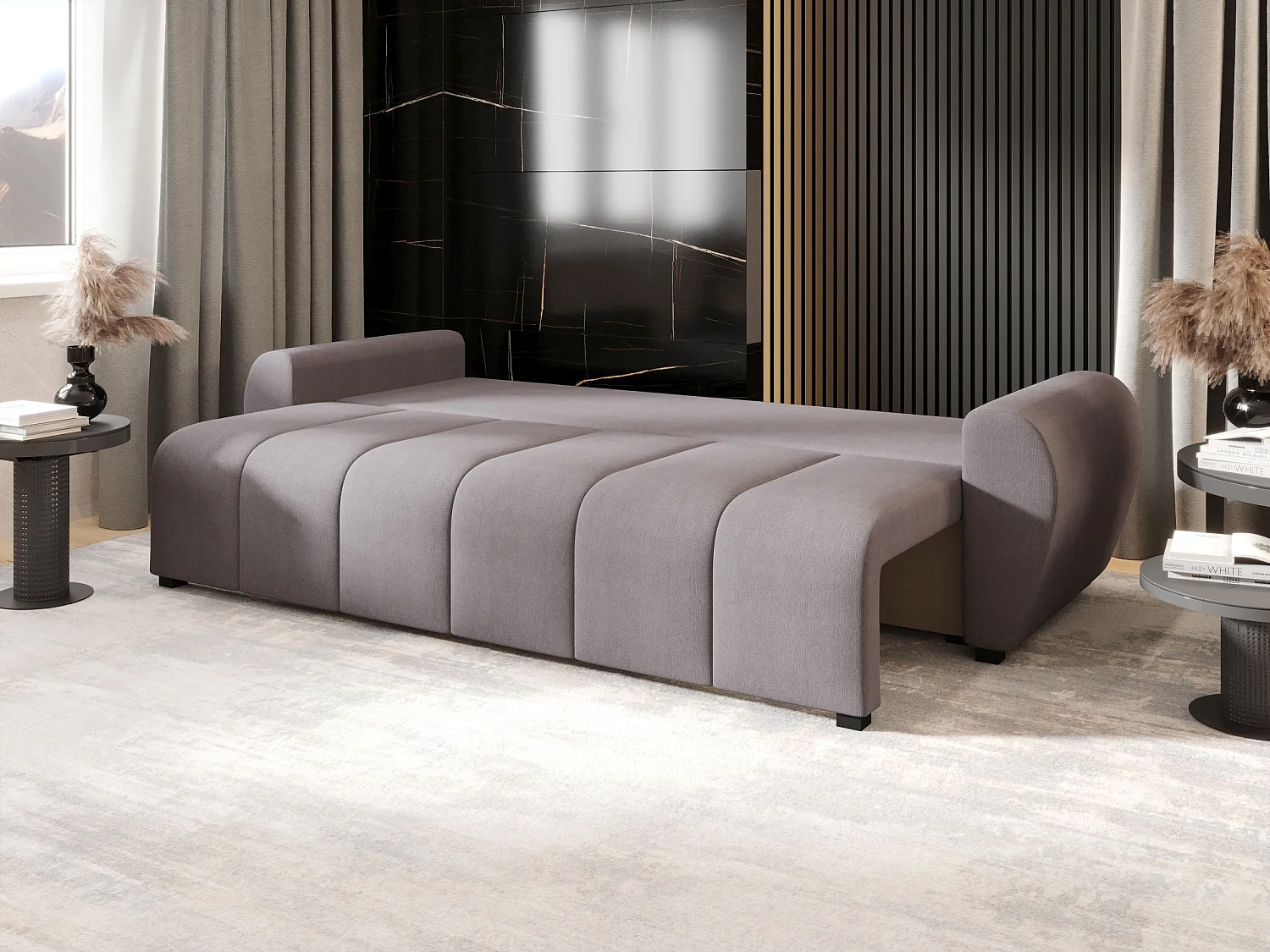 BEDANTE SOFA MOLISA mit Schlaffunktion COSMIC 160 Grau Sofa mit Stauraum Bettkasten Wohnzimmersofa Couch Sofa Bettsofa Bettkasten Bettcouch