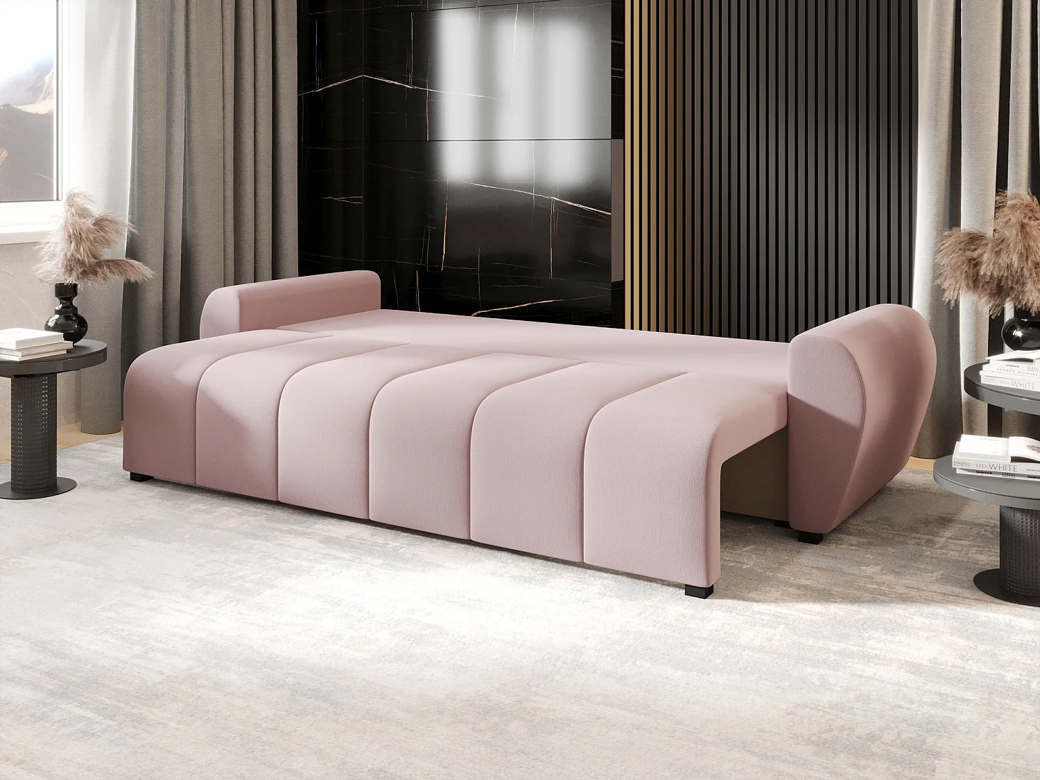 BEDANTE SOFA MOLISA mit Schlaffunktion COSMIC 14 Rosa Sofa mit Stauraum Bettkasten Wohnzimmersofa Couch Sofa Bettsofa Bettkasten Bettcouch