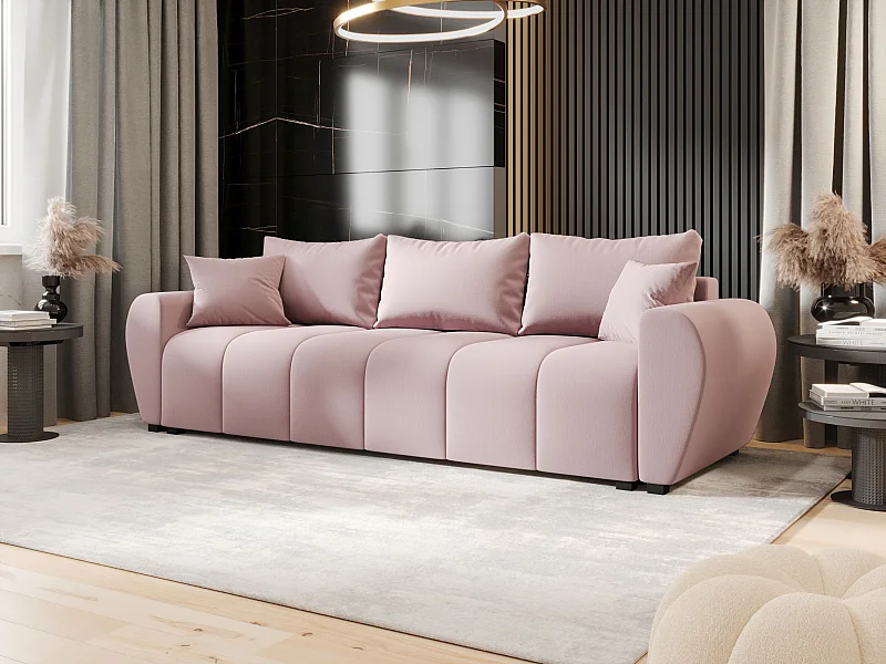 BEDANTE SOFA MOLISA mit Schlaffunktion COSMIC 14 Rosa Sofa mit Stauraum Bettkasten Wohnzimmersofa Couch Sofa Bettsofa Bettkasten Bettcouch