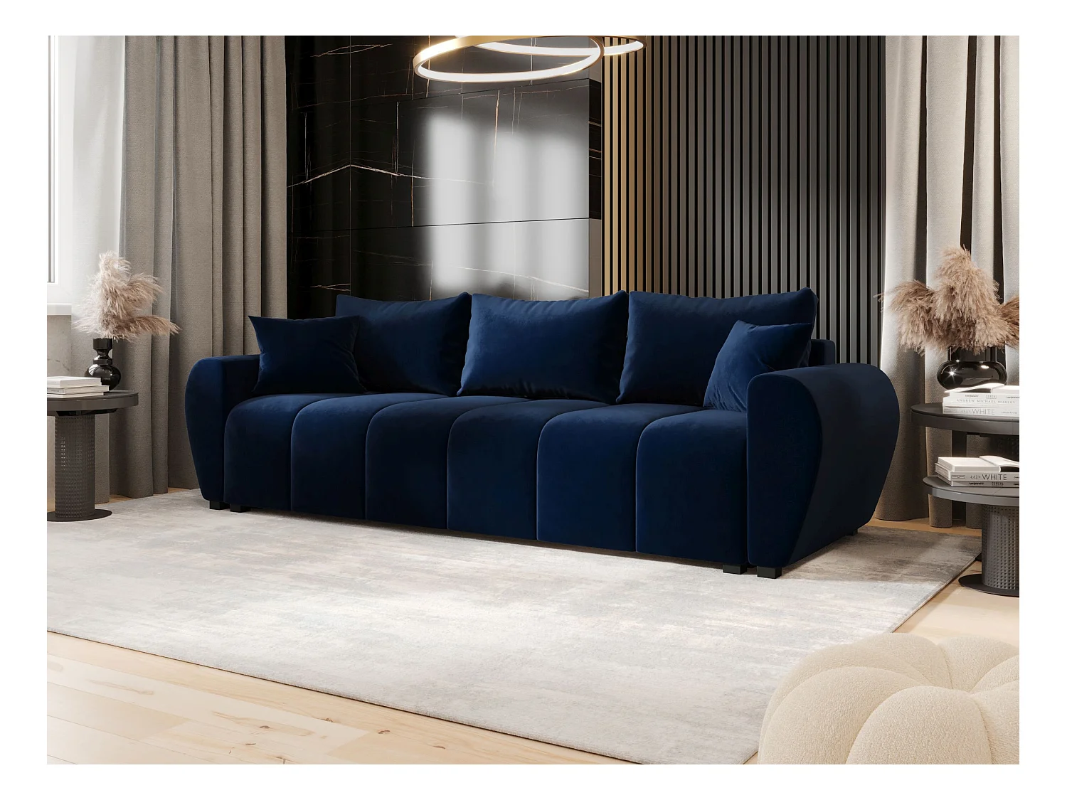 BEDANTE SOFA MOLISA mit Schlaffunktion ITAKA 11 Dunkelblau Sofa mit Stauraum Bettkasten Wohnzimmersofa Couch Sofa Bettsofa Bettkasten Bettcouch