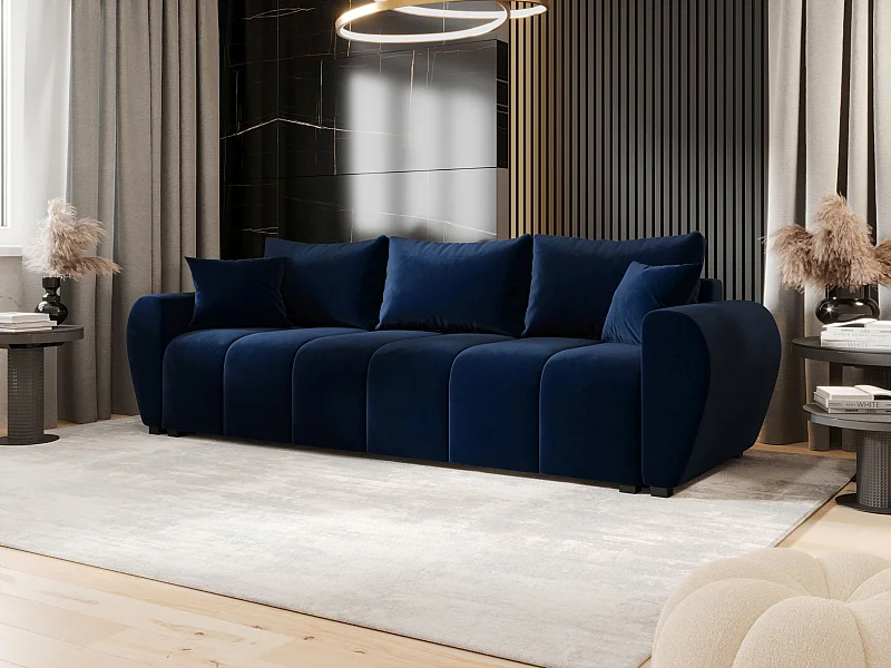 BEDANTE SOFA MOLISA mit Schlaffunktion ITAKA 11 Dunkelblau Sofa mit Stauraum Bettkasten Wohnzimmersofa Couch Sofa Bettsofa Bettkasten Bettcouch