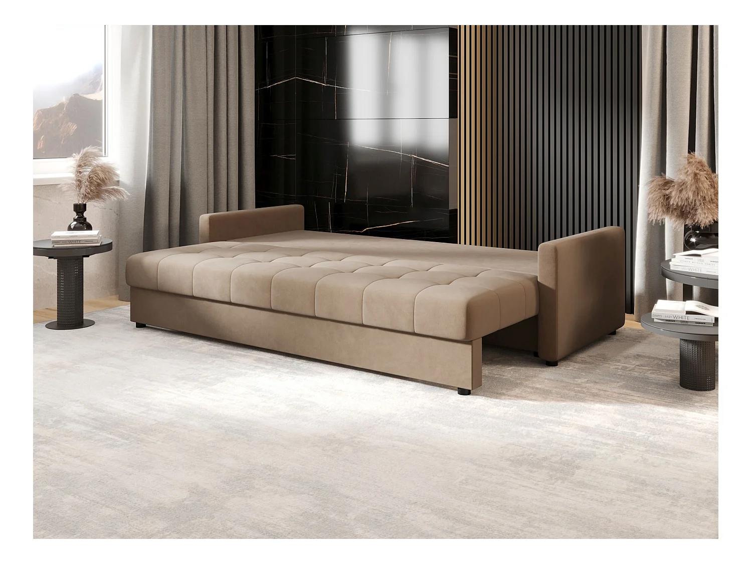 BEDANTE CANAPÉ MOS BIS avec fonction lit ITAKA 48 Marron clair