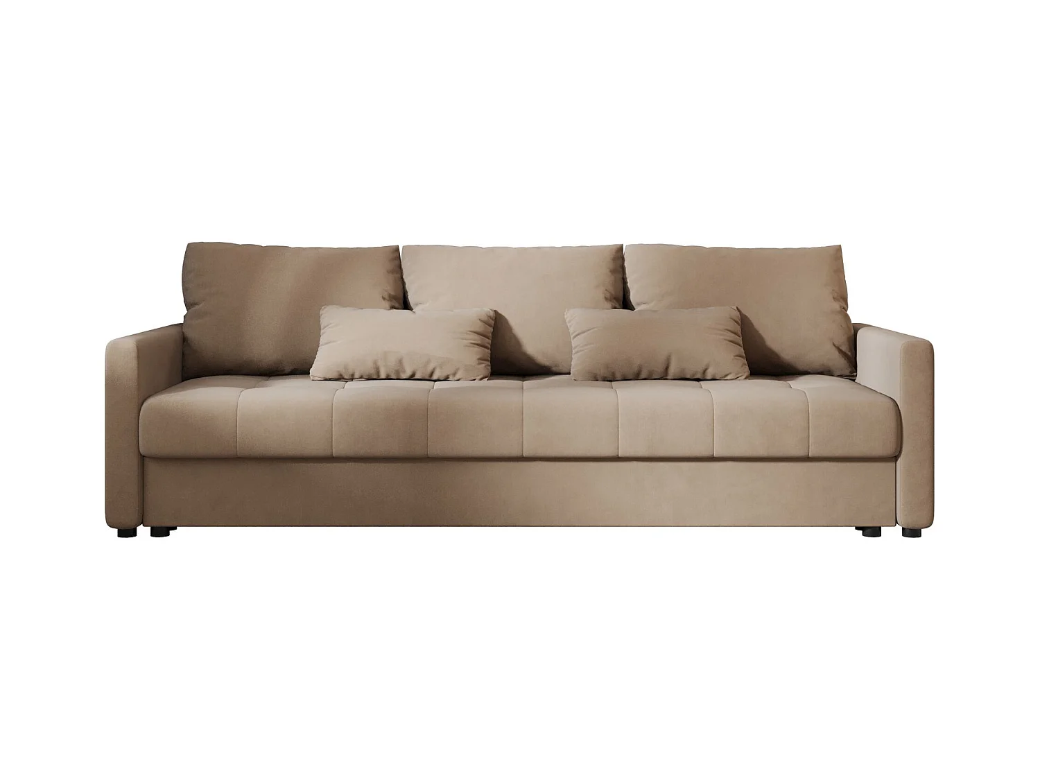 BEDANTE BANK MOS BIS met slaapfunctie ITAKA 48 Lichtbruin – Bank met opbergruimte, bedkist, woonkamerbank, sofa, slaapbank, bank met kist, bedbank