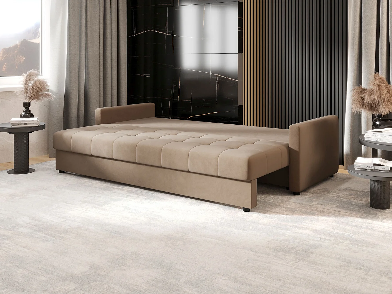 BEDANTE CANAPÉ MOS BIS avec fonction lit ITAKA 48 Marron clair