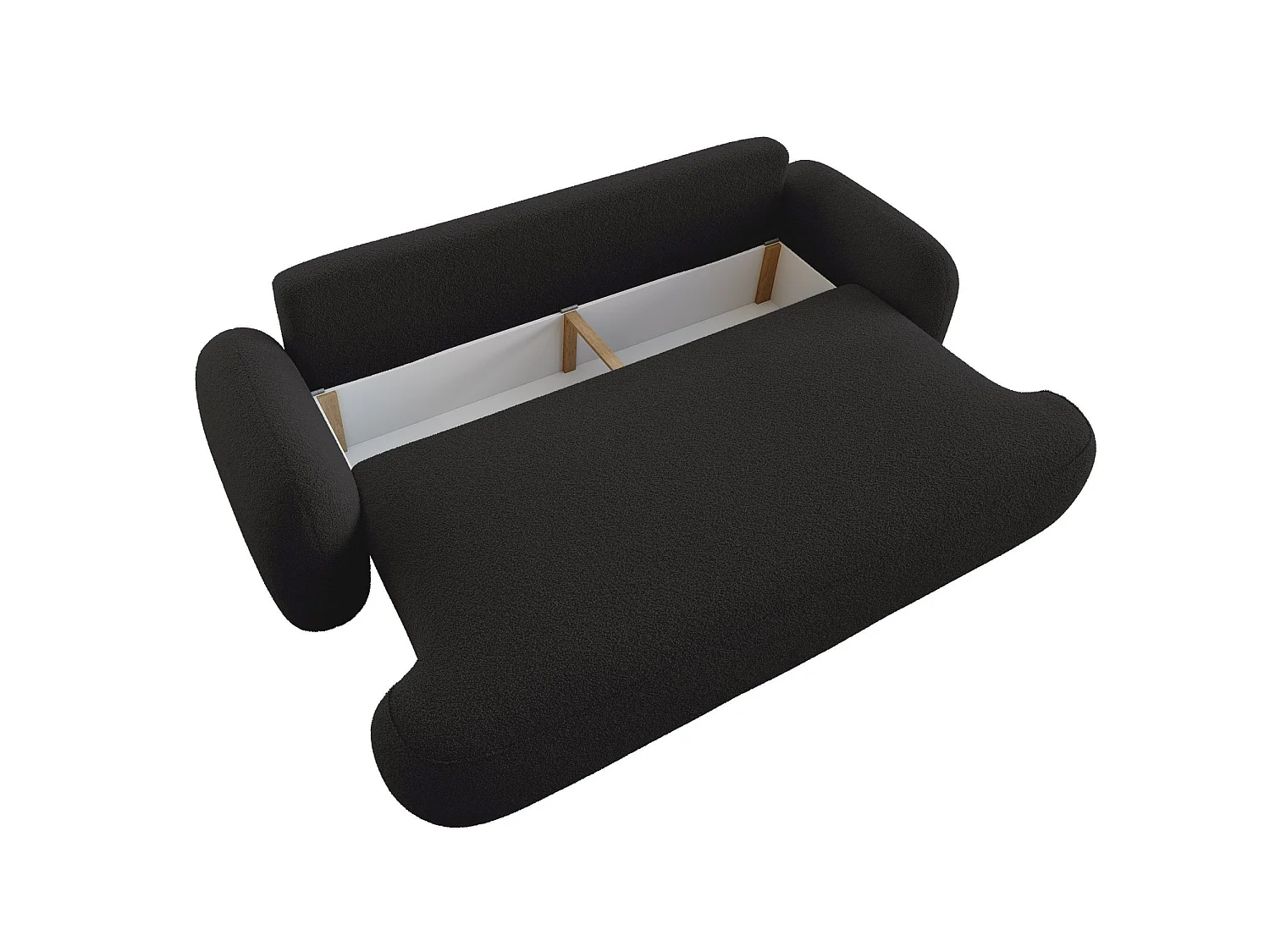 BEDANTE SOFA MOLLY z funkcją spania TERRA FROTTE 14 Czarny z pojemnikiem na pościel, sofa do salonu, kanapa, sofa rozkładana, sofa z pojemnikiem, wersalka