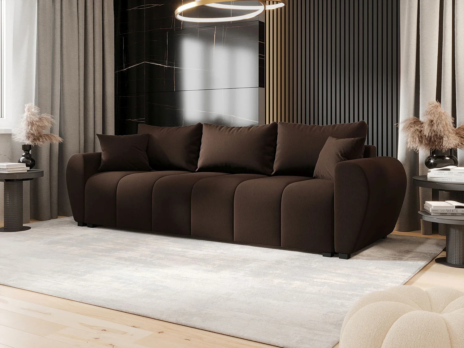 BEDANTE SOFA MOLISA mit Schlaffunktion COSMIC 800 Dunkelbraun Sofa mit Stauraum Bettkasten Wohnzimmersofa Couch Sofa Bettsofa Bettkasten Bettcouch