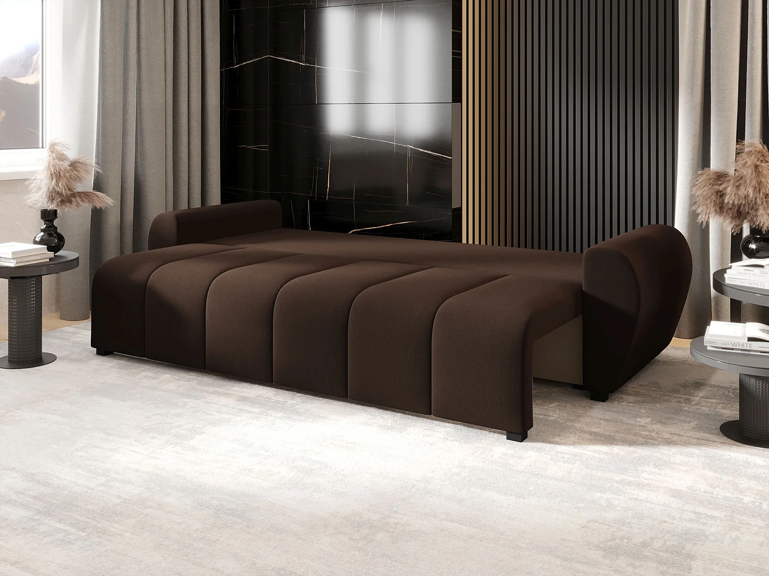 BEDANTE SOFA MOLISA mit Schlaffunktion COSMIC 800 Dunkelbraun Sofa mit Stauraum Bettkasten Wohnzimmersofa Couch Sofa Bettsofa Bettkasten Bettcouch