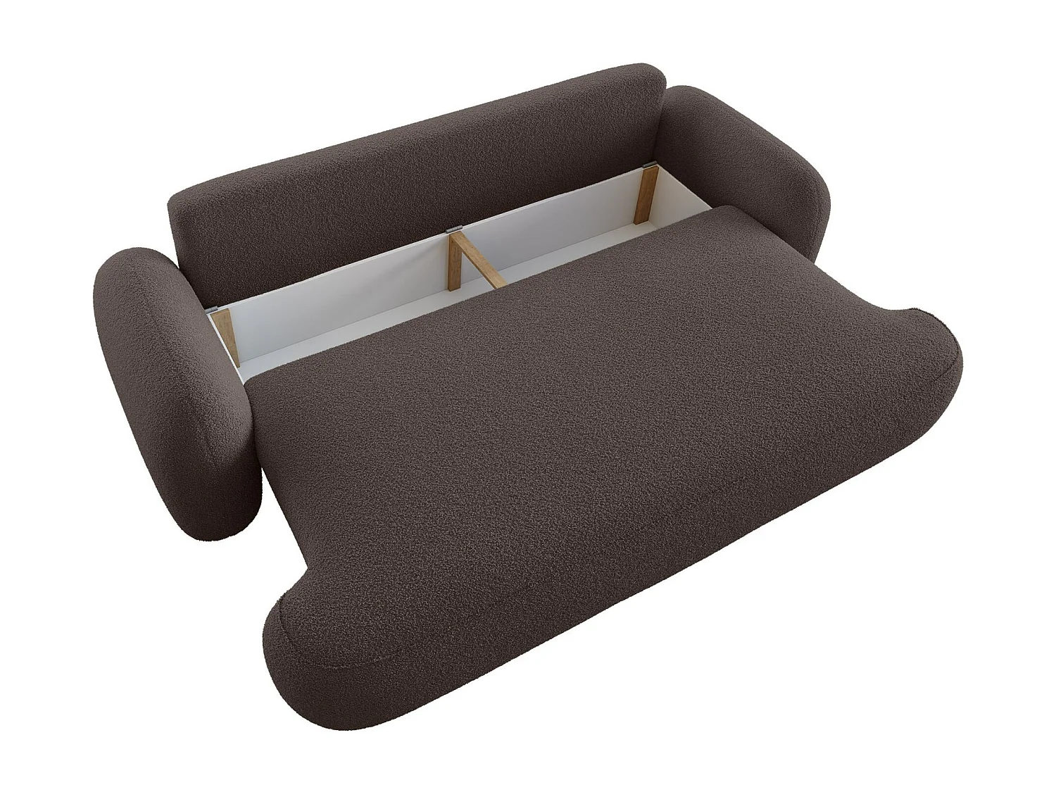 BEDANTE SOFA MOLLY mit Schlaffunktion TERRA FROTTE 29 Braun mit Bettkasten Sofa für Wohnzimmer gerades Sofa Schlafsofa Sofa mit Bettkasten Klappsofa