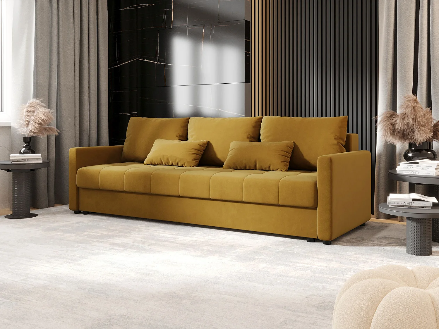 BEDANTE CANAPÉ MOS BIS avec fonction lit ITAKA 33 Moutarde