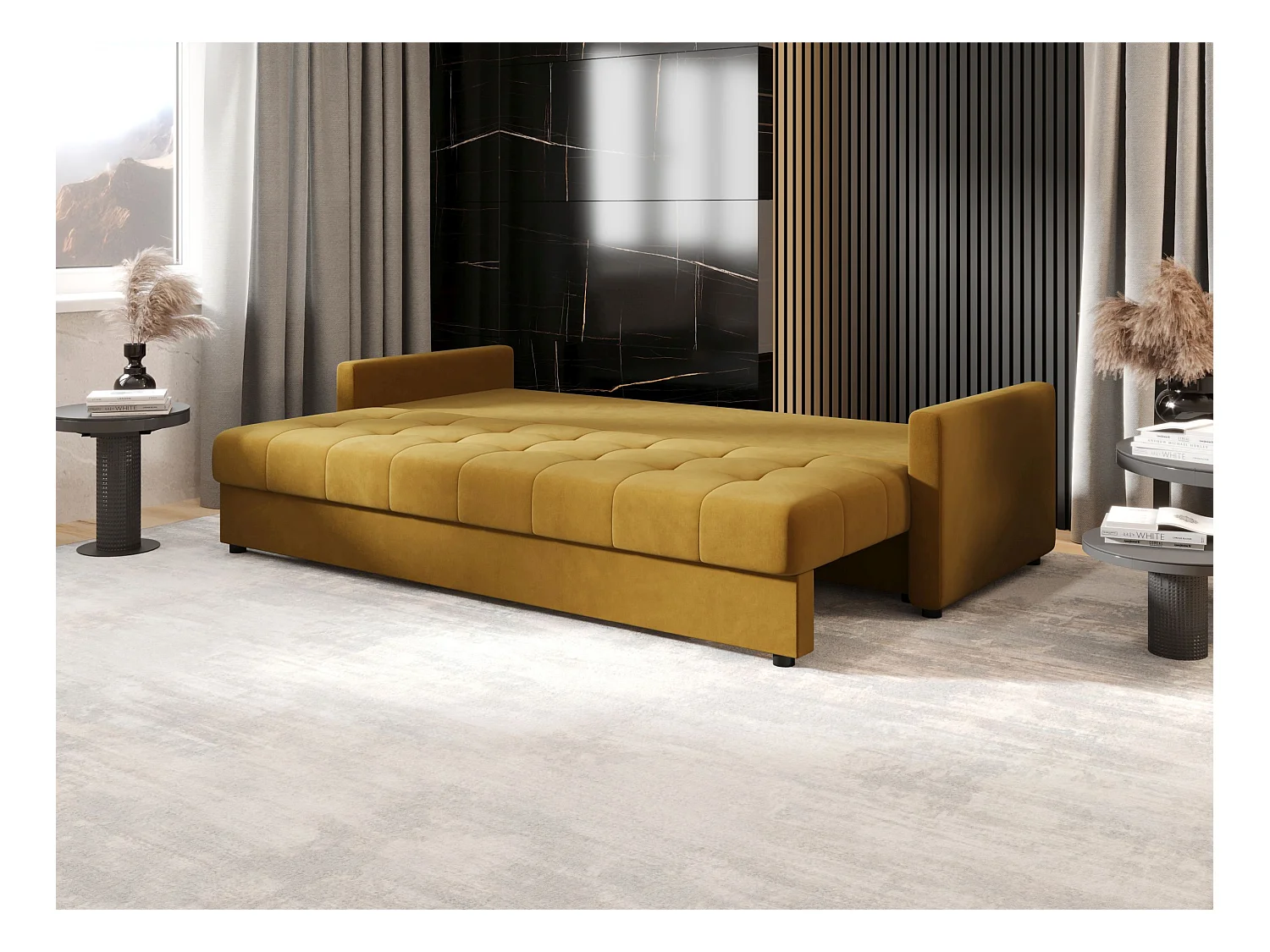 BEDANTE CANAPÉ MOS BIS avec fonction lit ITAKA 33 Moutarde