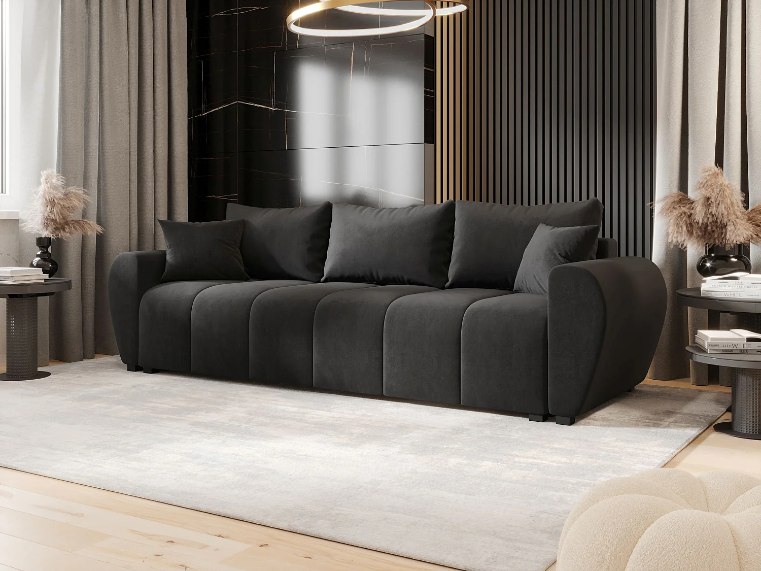 BEDANTE CANAPÉ MOLISA avec fonction lit ITAKA 27 Gris foncé