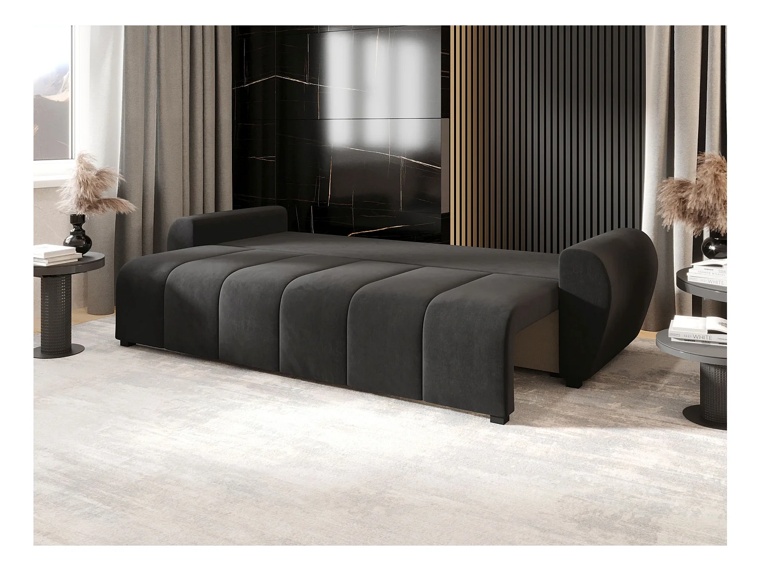 BEDANTE CANAPÉ MOLISA avec fonction lit ITAKA 27 Gris foncé