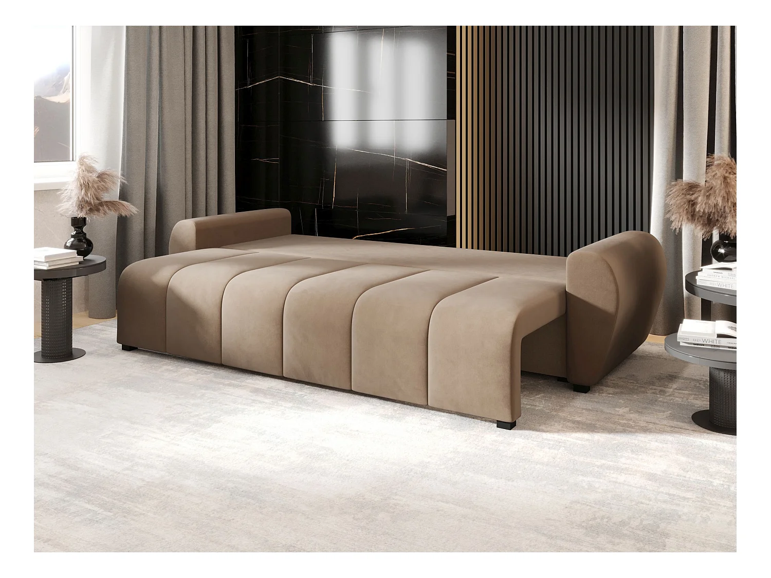 BEDANTE CANAPÉ MOLISA avec fonction lit ITAKA 48 Marron clair