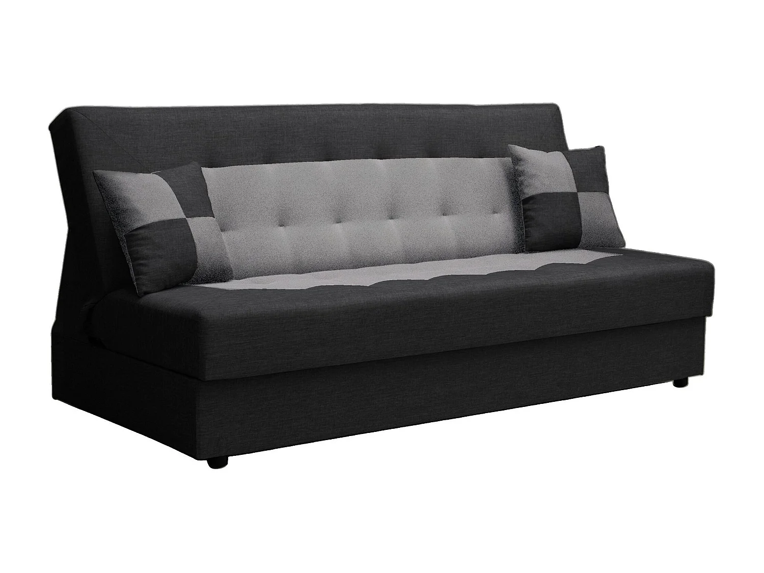 BEDANTE CANAPÉ POLO avec fonction lit SAWANA 14+21 Noir/Gris