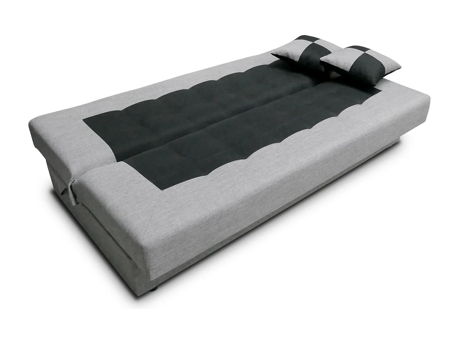 BEDANTE CANAPÉ POLO avec fonction lit SAWANA 14+21 Noir/Gris