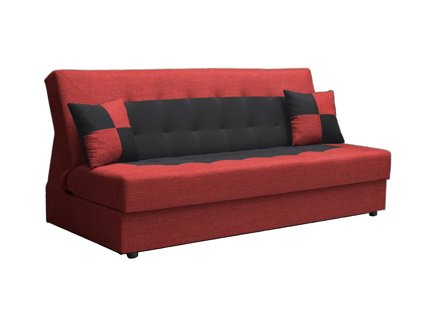 BEDANTE CANAPÉ POLO avec fonction lit SAWANA 13+14 Rouge/Noir