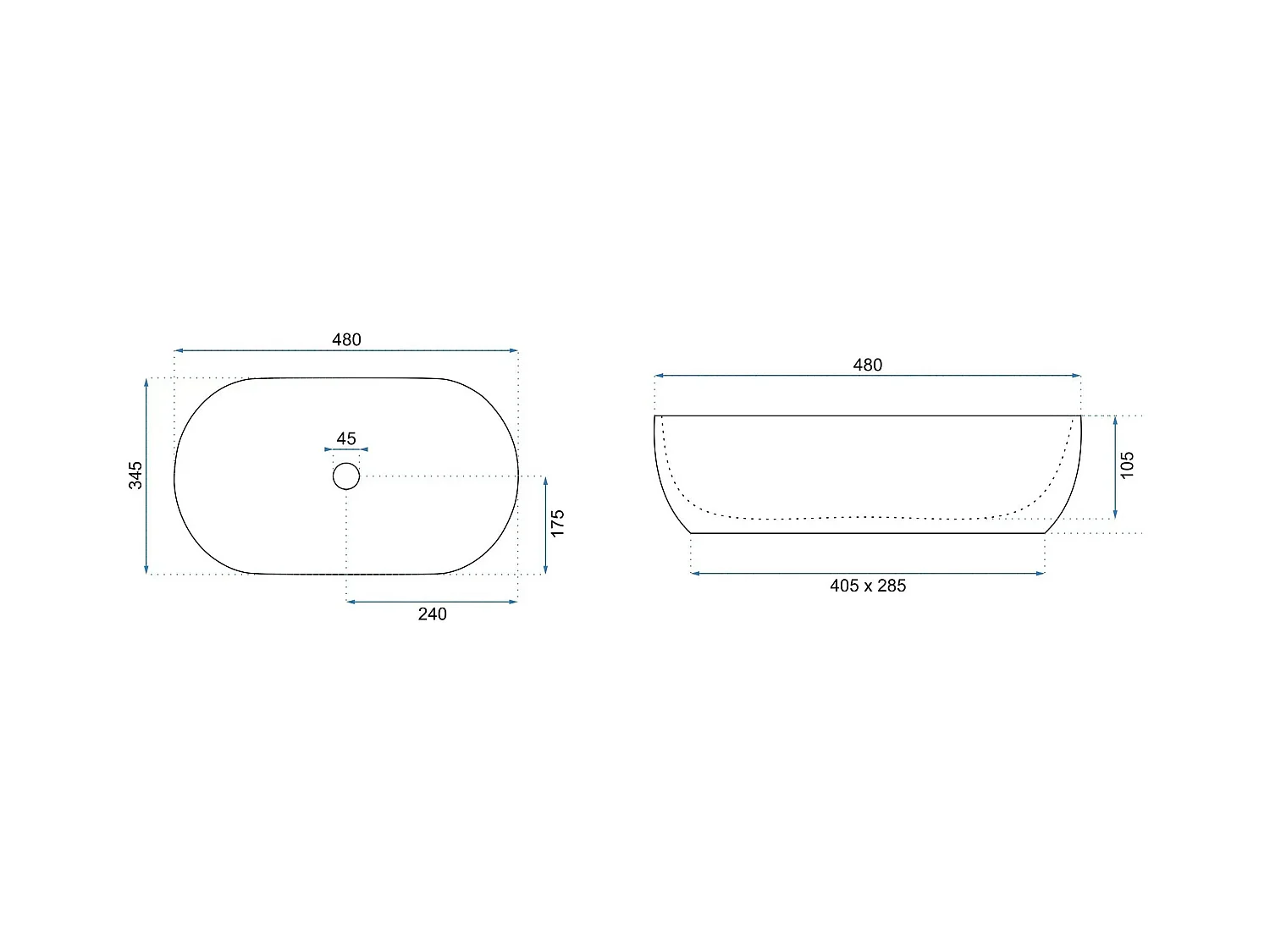 Opzetwastafel Rea Amelia White