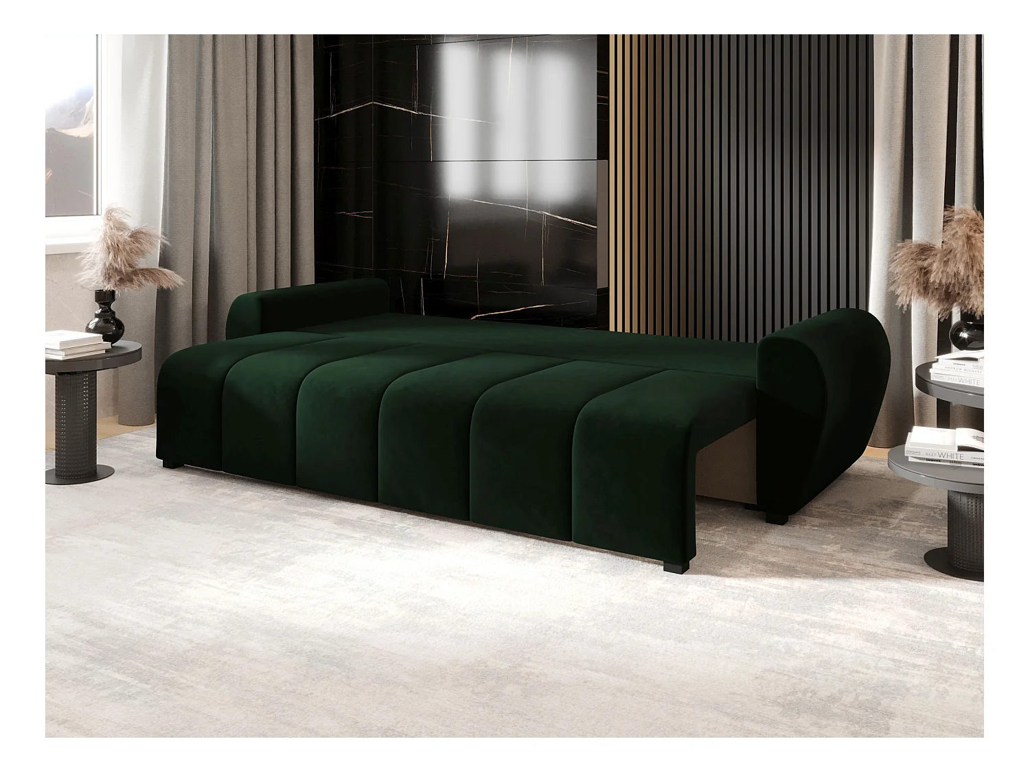 BEDANTE CANAPÉ MOLISA avec fonction lit ITAKA 10 Vert foncé