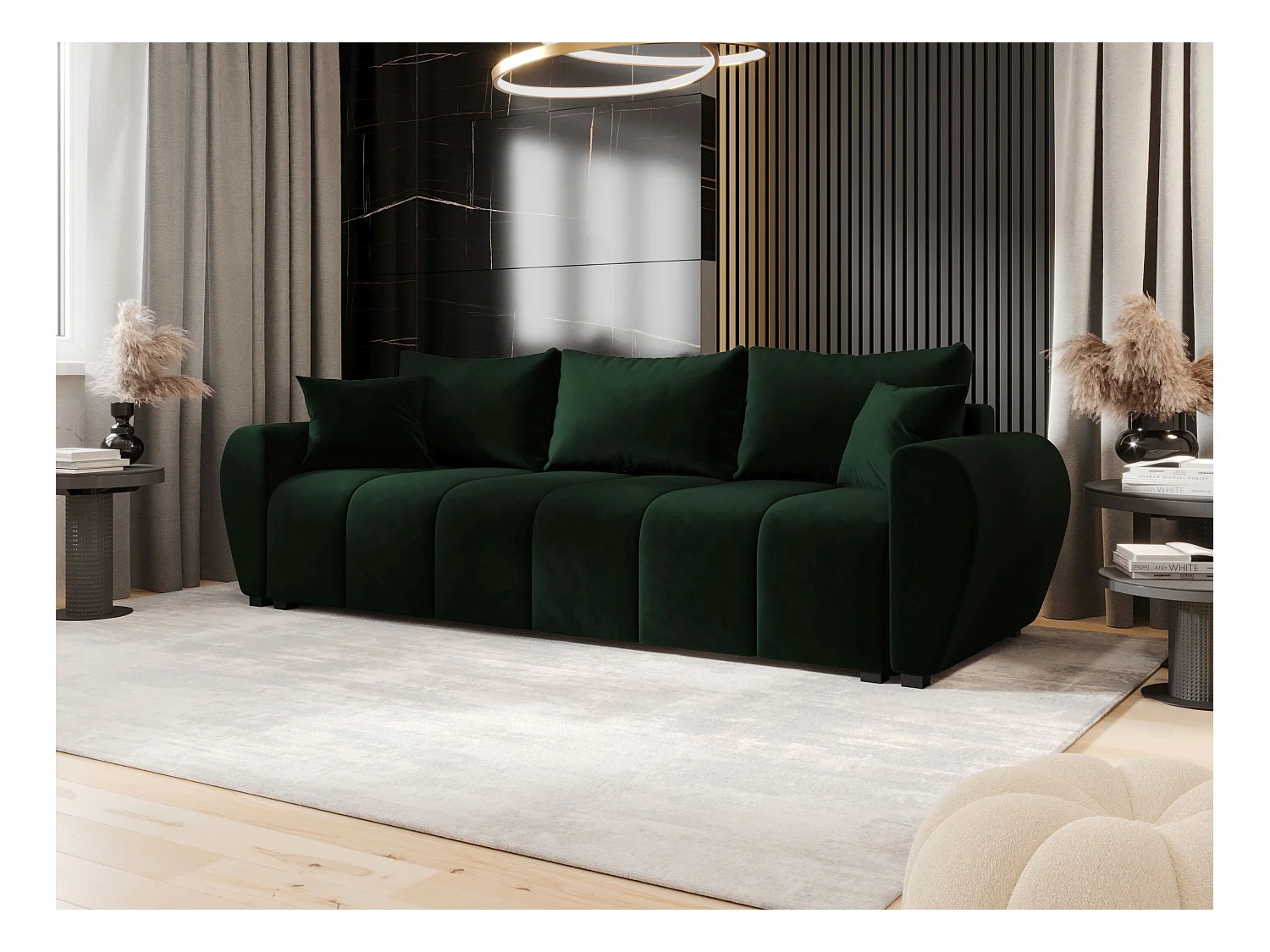 BEDANTE SOFA MOLISA mit Schlaffunktion ITAKA 10 Dunkelgrün Sofa mit Stauraum Bettkasten Wohnzimmersofa Couch Sofa Bettsofa Bettkasten Bettcouch