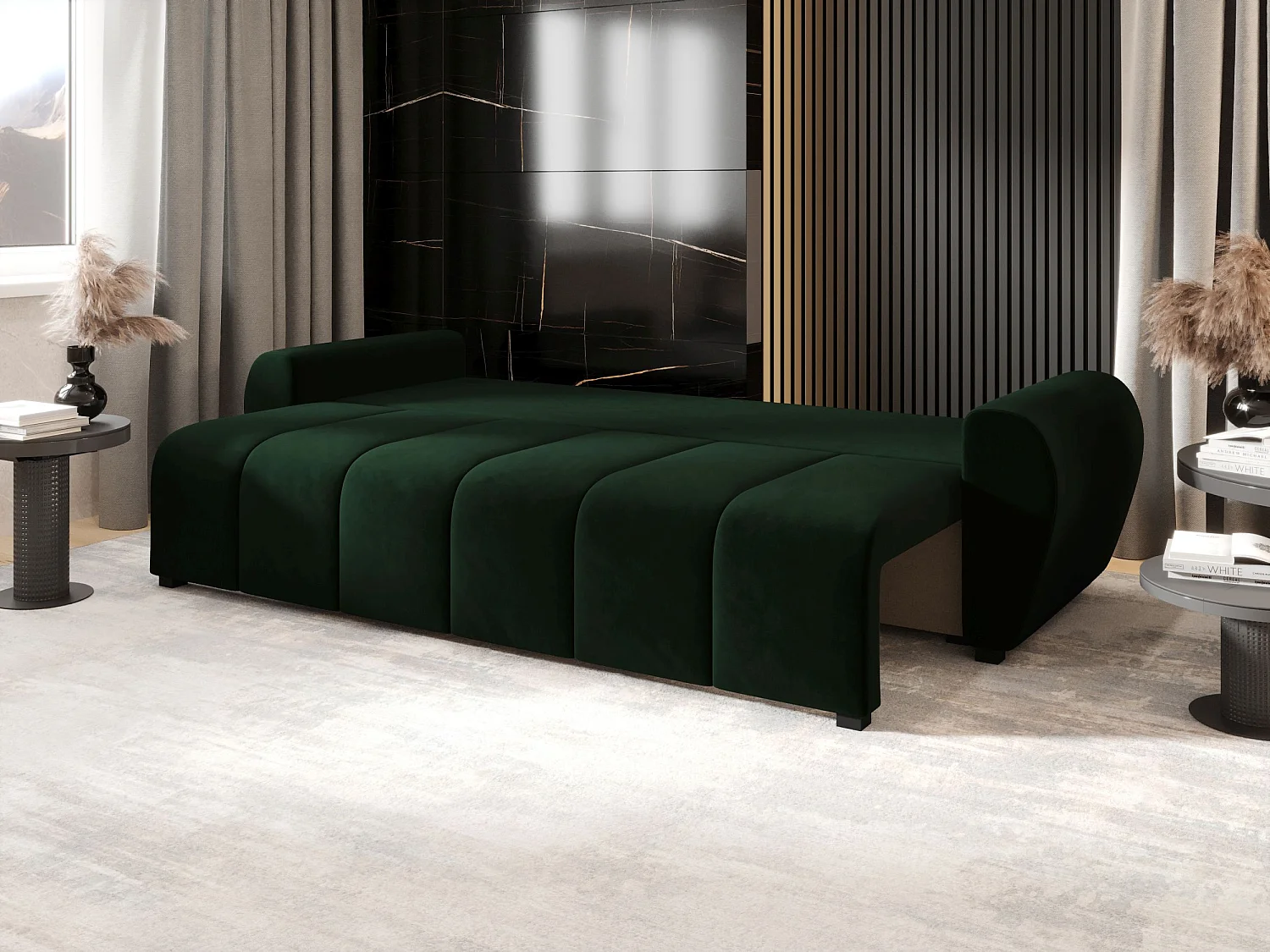 BEDANTE CANAPÉ MOLISA avec fonction lit ITAKA 10 Vert foncé