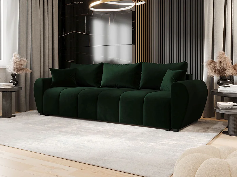 BEDANTE SOFA MOLISA mit Schlaffunktion ITAKA 10 Dunkelgrün Sofa mit Stauraum Bettkasten Wohnzimmersofa Couch Sofa Bettsofa Bettkasten Bettcouch