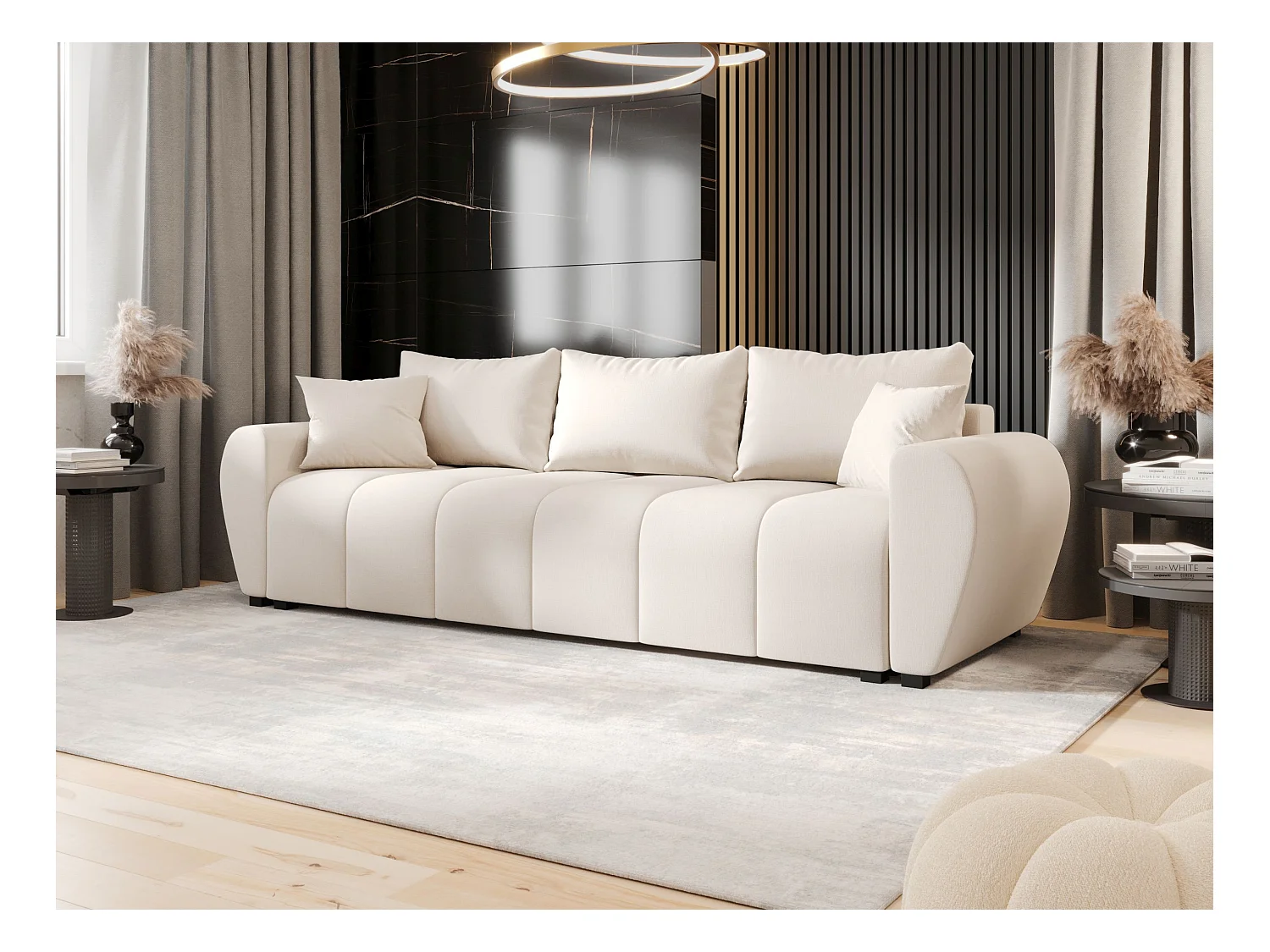 BEDANTE SOFA MOLISA mit Schlaffunktion COSMIC 10 Beige Sofa mit Stauraum Bettkasten Wohnzimmersofa Couch Sofa Bettsofa Bettkasten Bettcouch