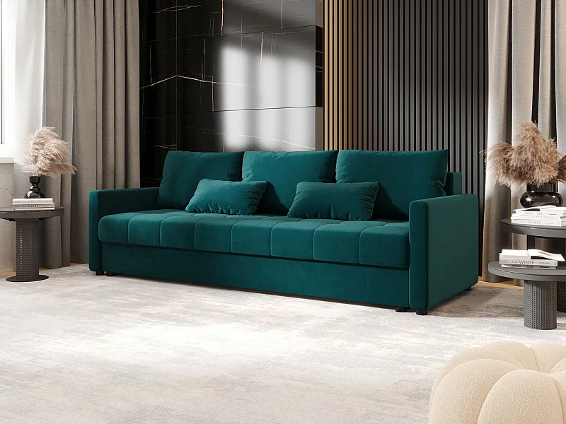 BEDANTE SOFA MOS BIS mit Schlaffunktion ITAKA 39 Türkis Sofa mit Stauraum Bettkasten Wohnzimmersofa Couch Sofa Bettsofa Bettkasten Bettcouch