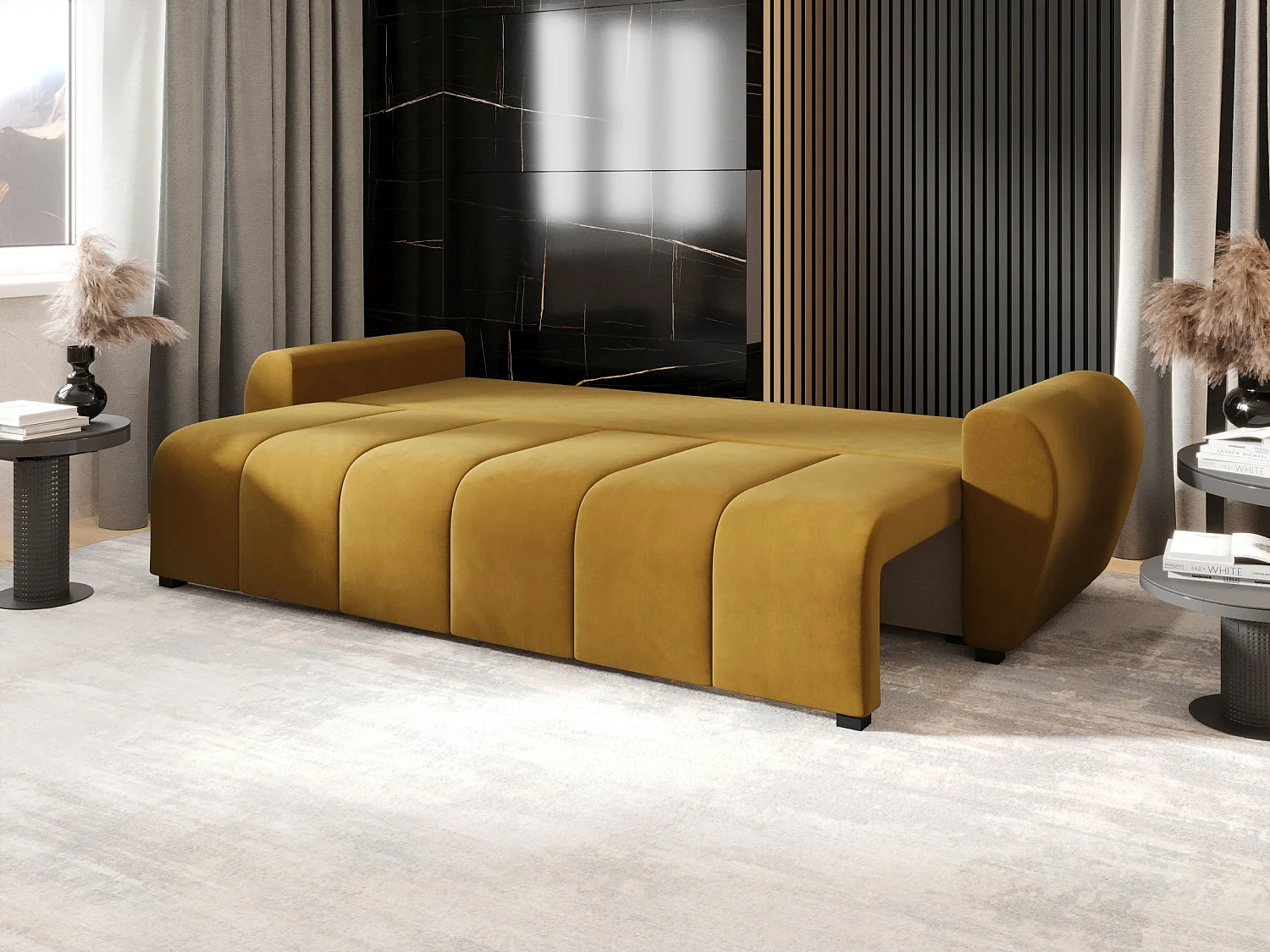 BEDANTE CANAPÉ MOLISA avec fonction lit ITAKA 33 Moutarde