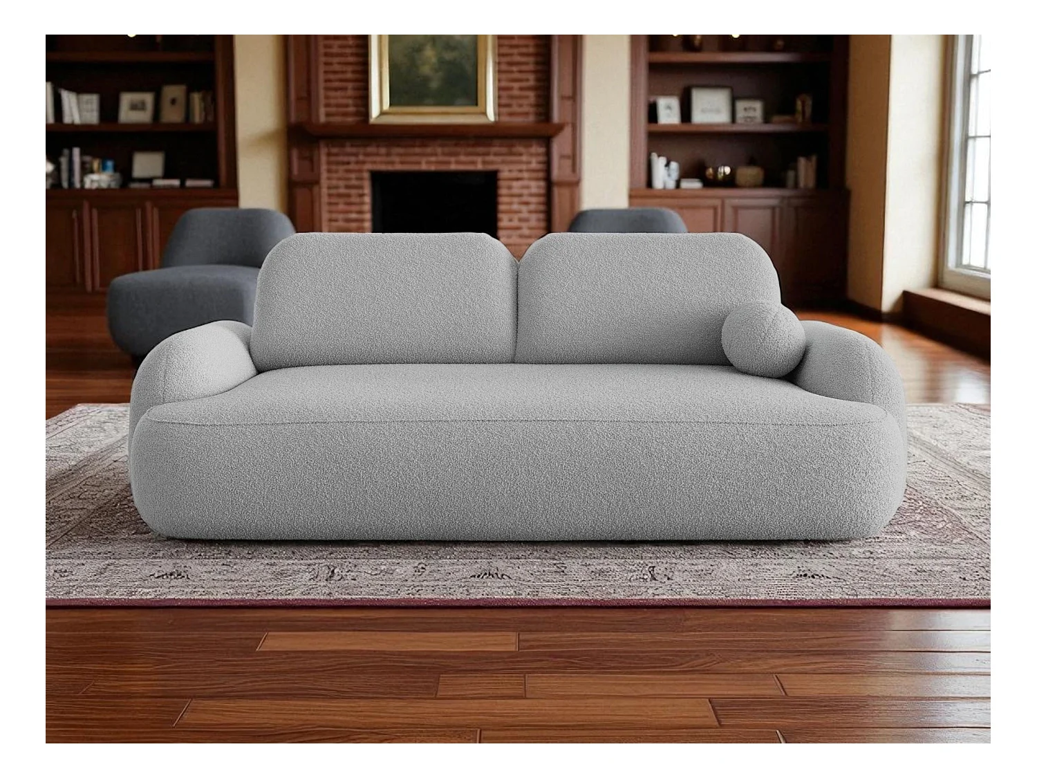 BEDANTE SOFA MOLLY mit Schlaffunktion TERRA FROTTE 05 Grau mit Bettkasten Sofa für Wohnzimmer gerades Sofa Schlafsofa Sofa mit Bettkasten Klappsofa