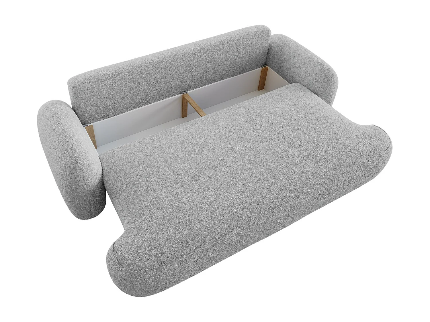 BEDANTE SOFA MOLLY mit Schlaffunktion TERRA FROTTE 05 Grau mit Bettkasten Sofa für Wohnzimmer gerades Sofa Schlafsofa Sofa mit Bettkasten Klappsofa