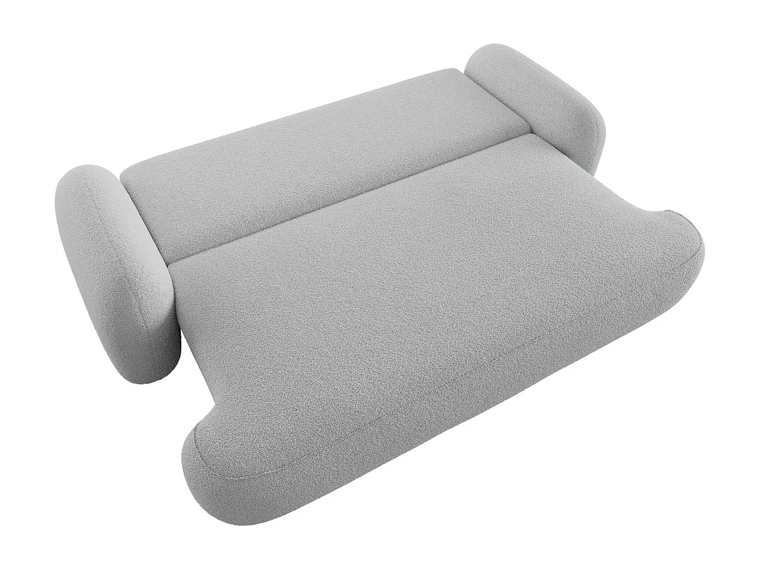 BEDANTE SOFA MOLLY mit Schlaffunktion TERRA FROTTE 05 Grau mit Bettkasten Sofa für Wohnzimmer gerades Sofa Schlafsofa Sofa mit Bettkasten Klappsofa