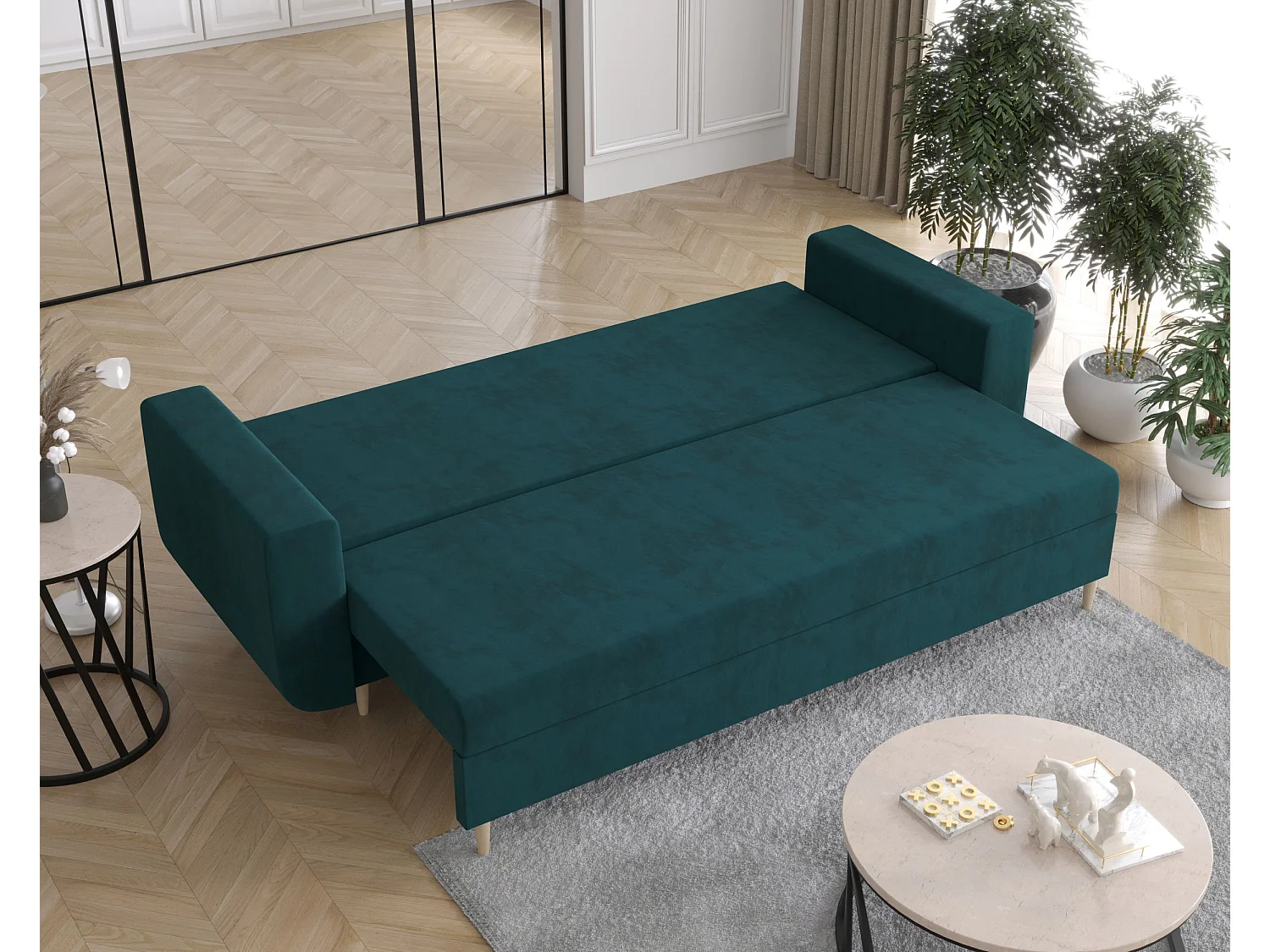BEDANTE canapé DELFIN avec fonction de couchage ITAKA 39 turquoise