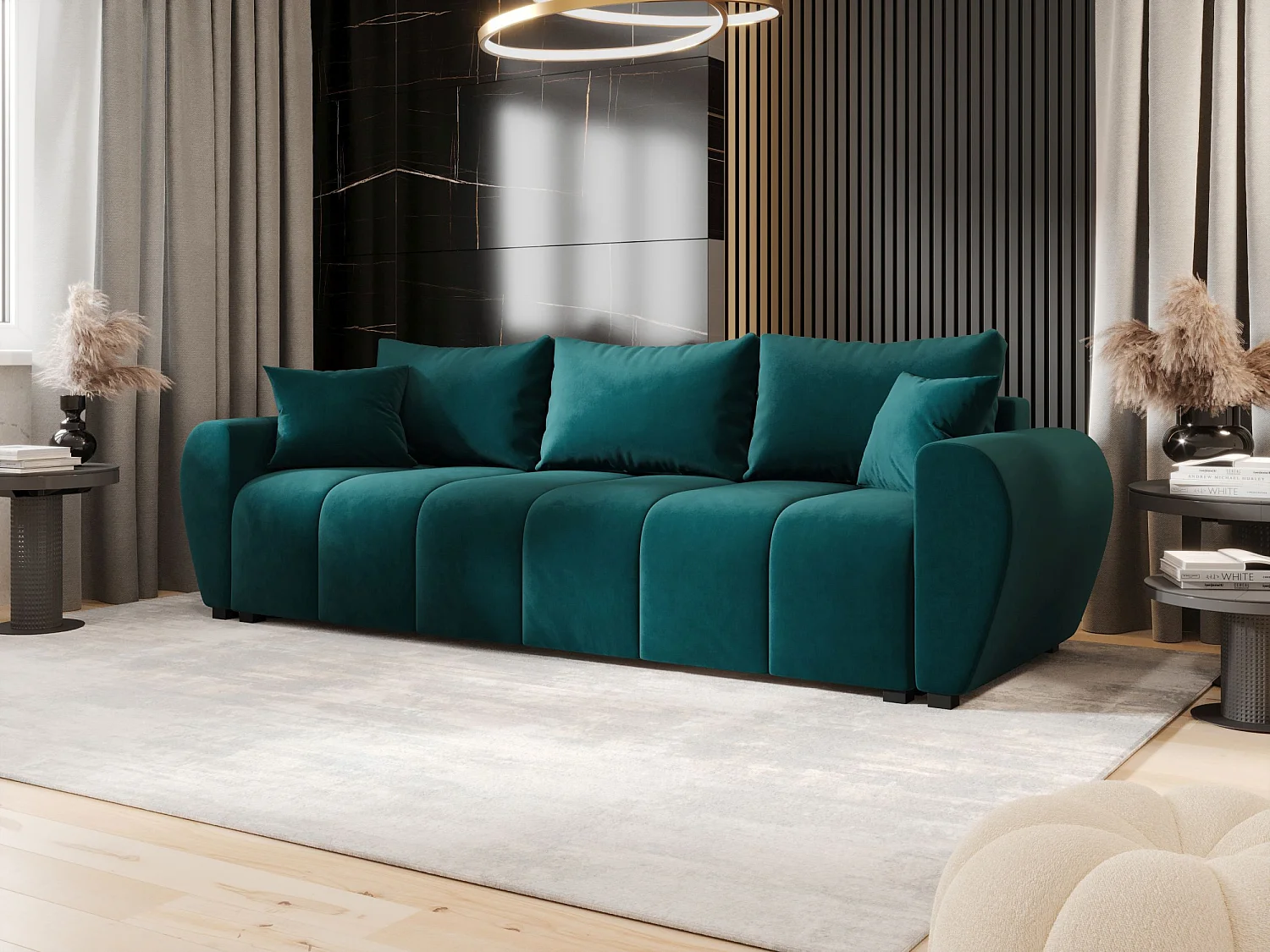 BEDANTE CANAPÉ MOLISA avec fonction lit ITAKA 39 Turquoise