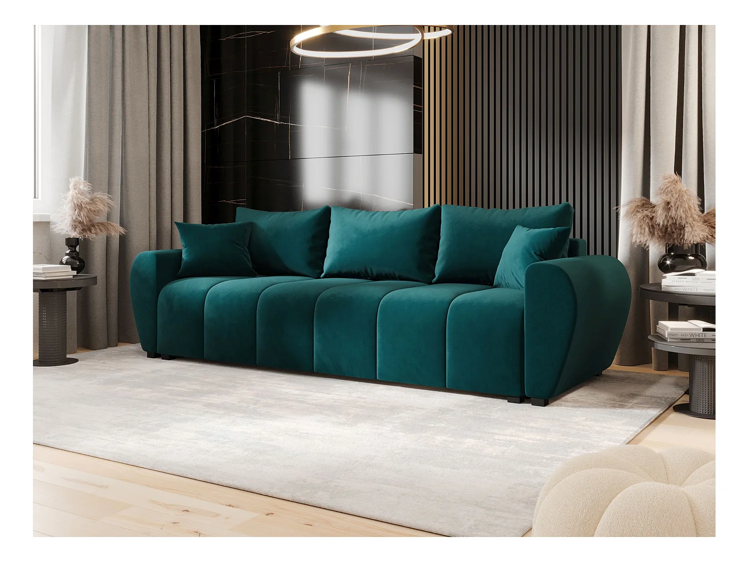 BEDANTE SOFA MOLISA mit Schlaffunktion ITAKA 39 Türkis Sofa mit Stauraum Bettkasten Wohnzimmersofa Couch Sofa Bettsofa Bettkasten Bettcouch