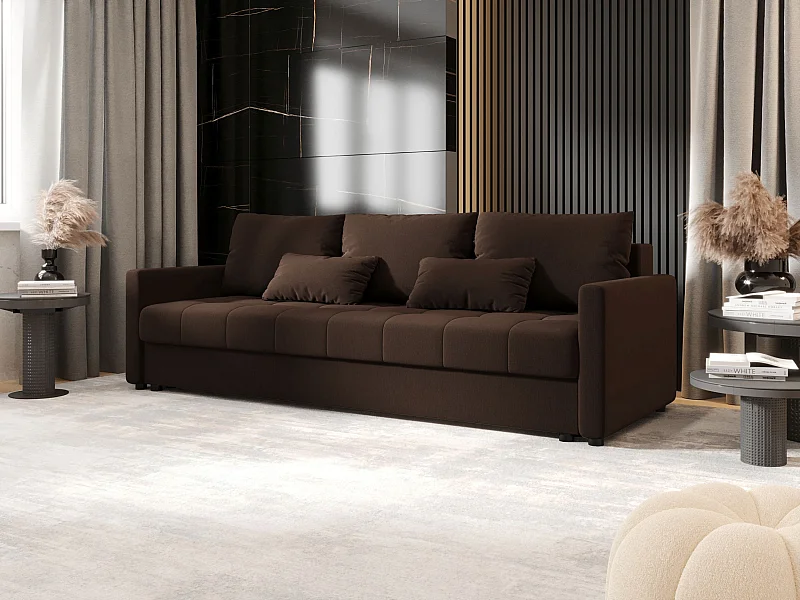 BEDANTE SOFA MOS BIS mit Schlaffunktion COSMIC 800 Dunkelbraun Sofa mit Stauraum Bettkasten Wohnzimmersofa Couch Sofa Bettsofa Bettkasten Bettcouch
