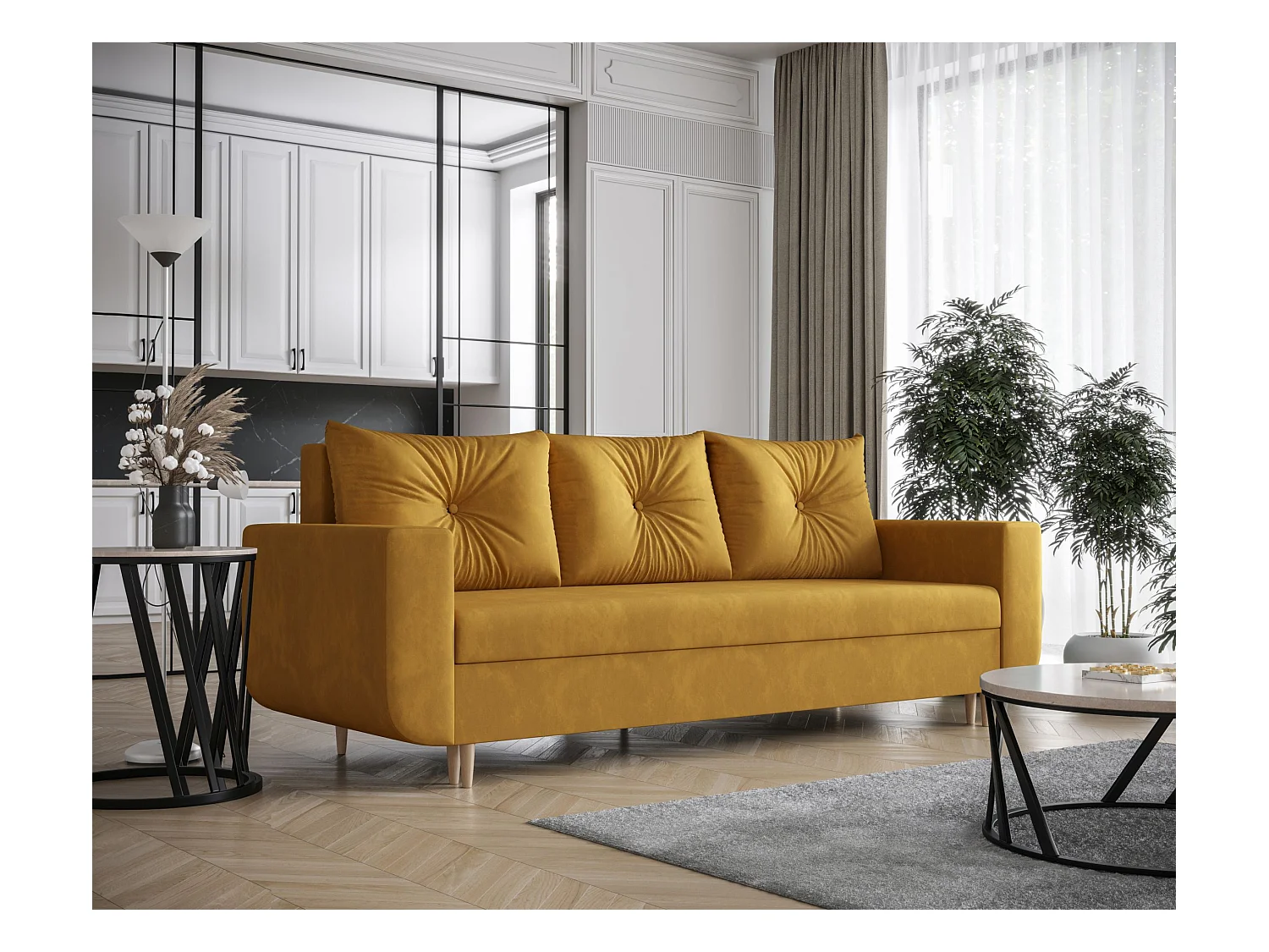 BEDANTE canapé DELFIN avec fonction de couchage ITAKA 33 orange