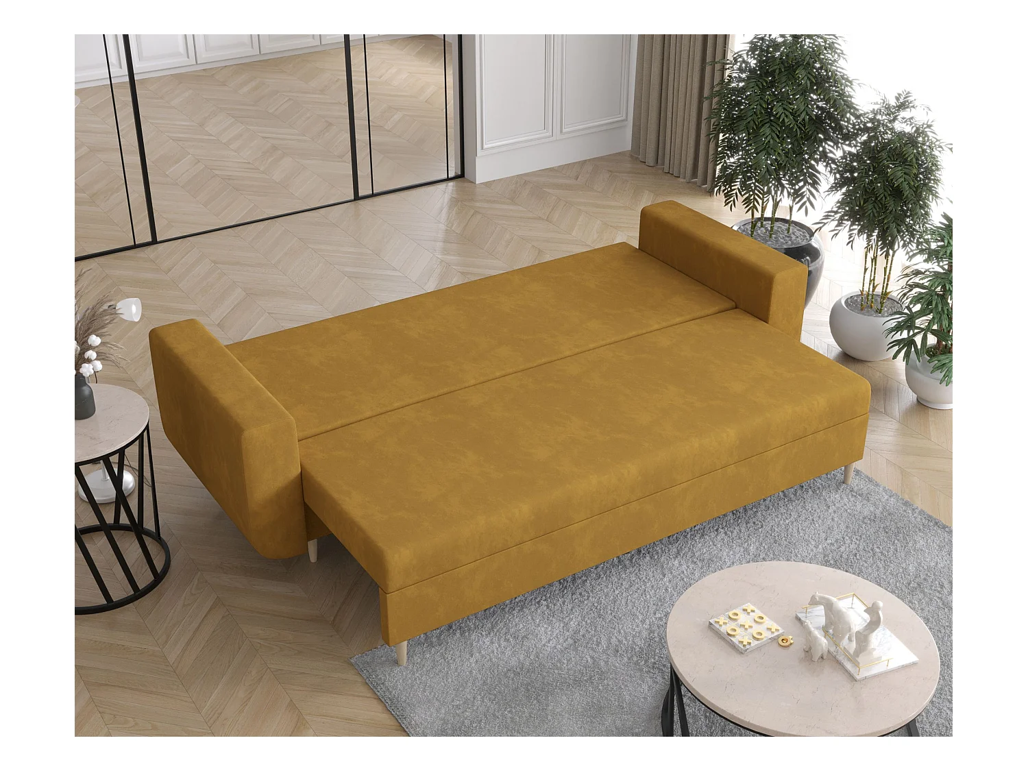 BEDANTE canapé DELFIN avec fonction de couchage ITAKA 33 orange