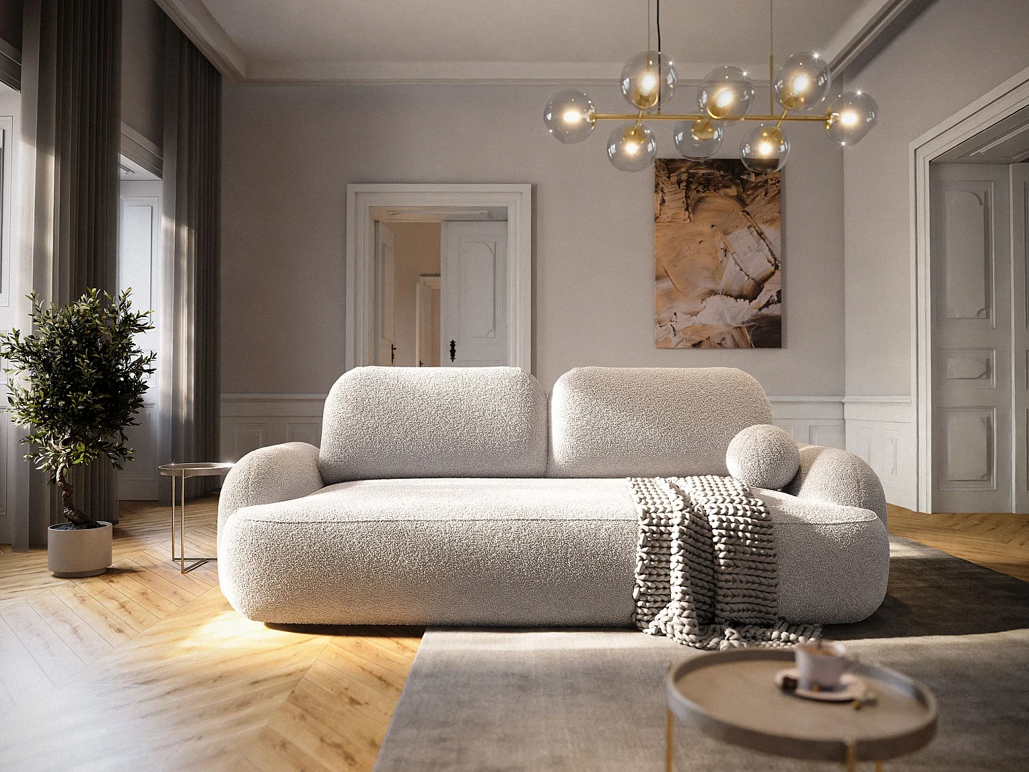 BEDANTE CANAPÉ MOLLY avec fonction lit TERRA FROTTE 03 Beige