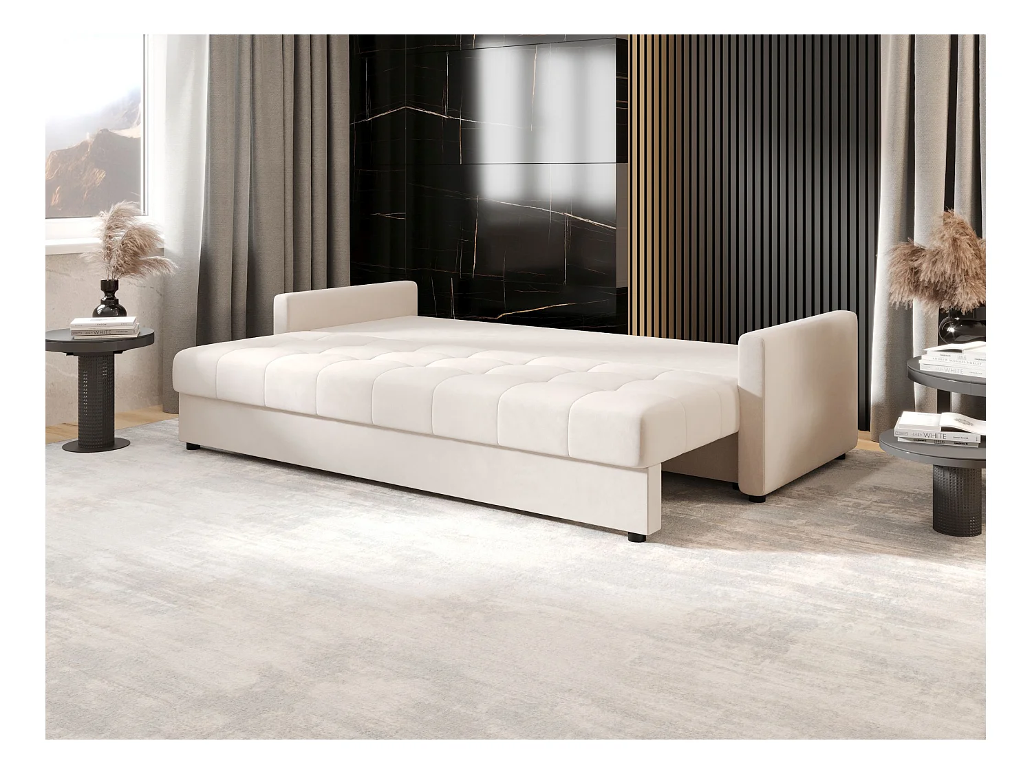 BEDANTE CANAPÉ MOS BIS avec fonction lit ITAKA 16 Crème