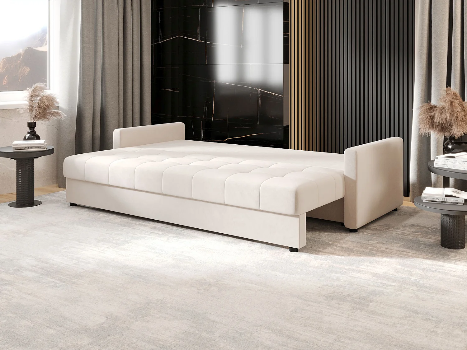 BEDANTE CANAPÉ MOS BIS avec fonction lit ITAKA 16 Crème