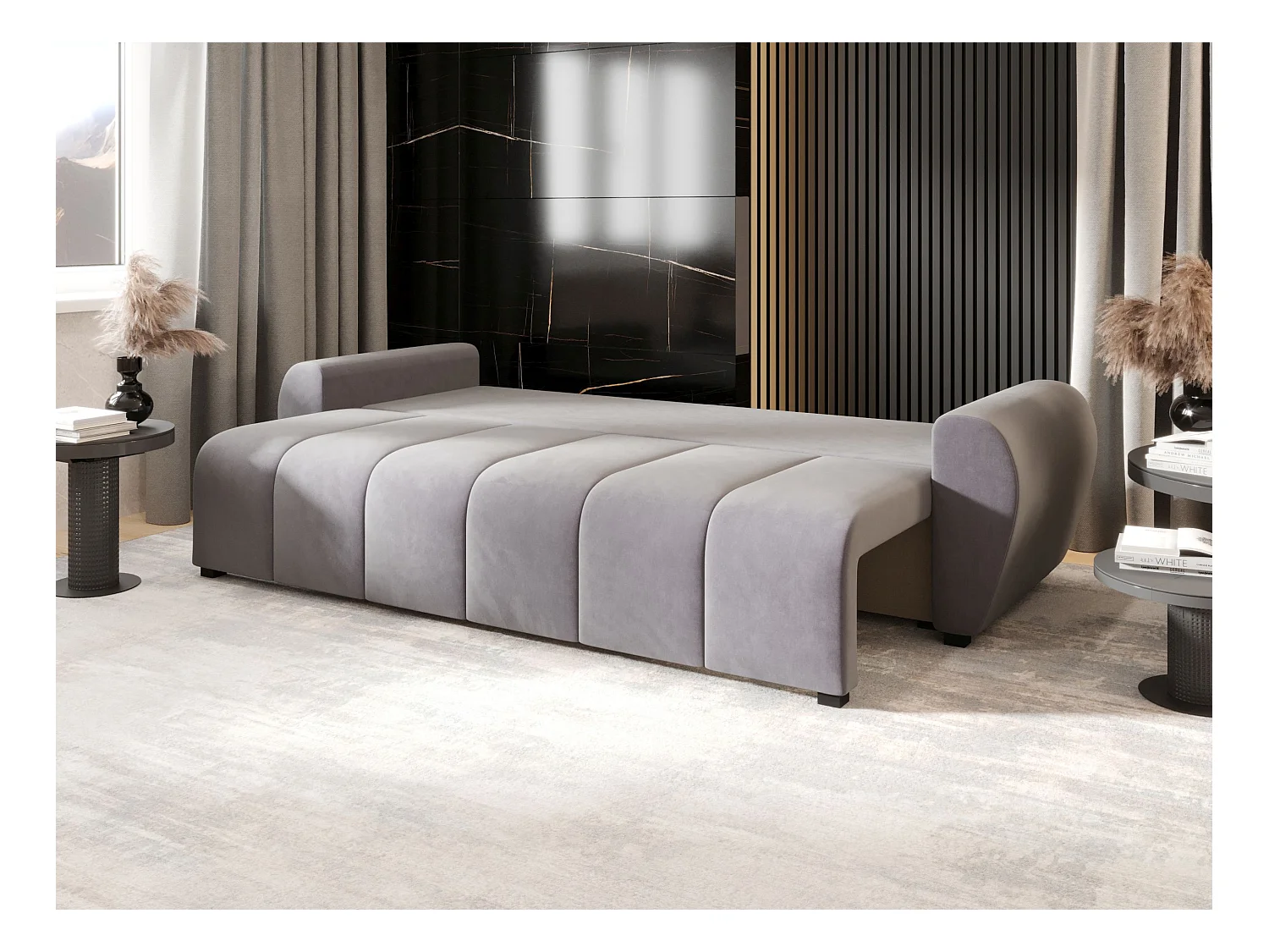 BEDANTE CANAPÉ MOLISA avec fonction lit ITAKA 50 Gris clair