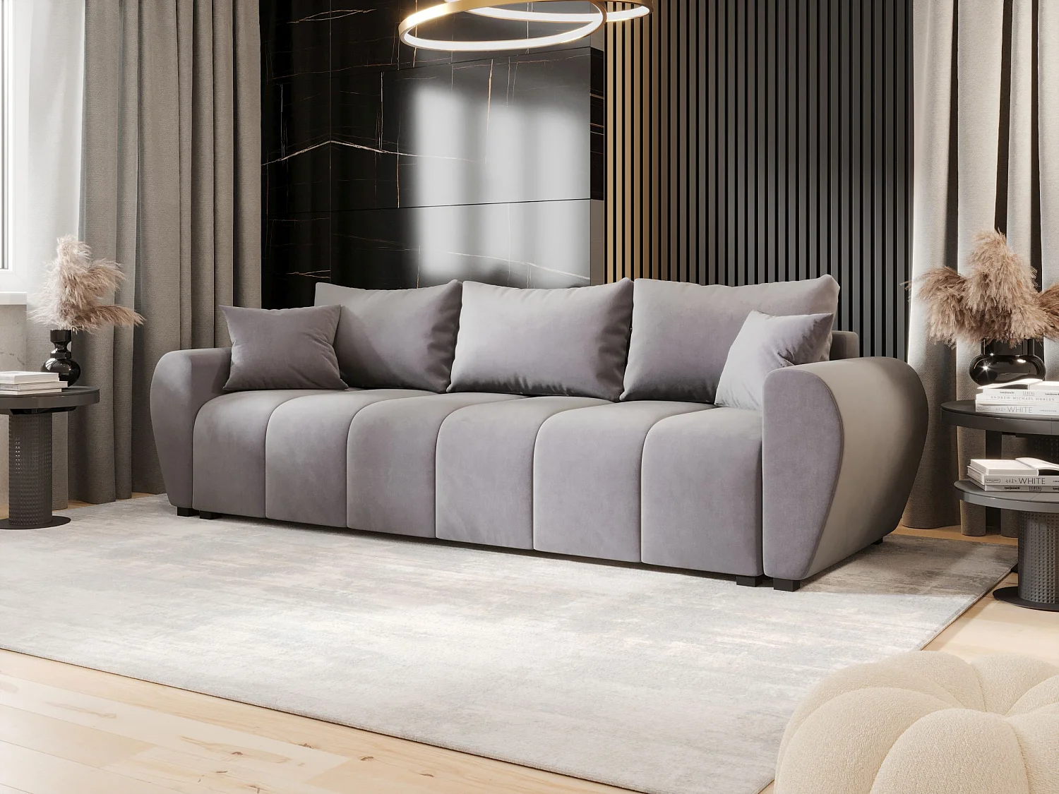 BEDANTE CANAPÉ MOLISA avec fonction lit ITAKA 50 Gris clair