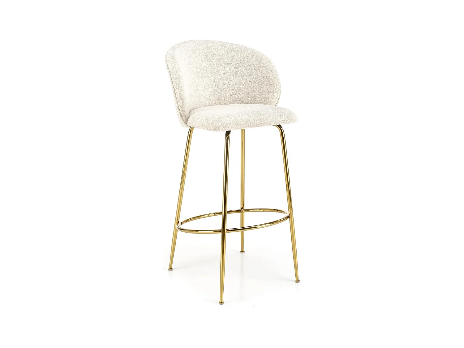 Tabouret de bar/revêtement en tissu/métal précieux/or&beige