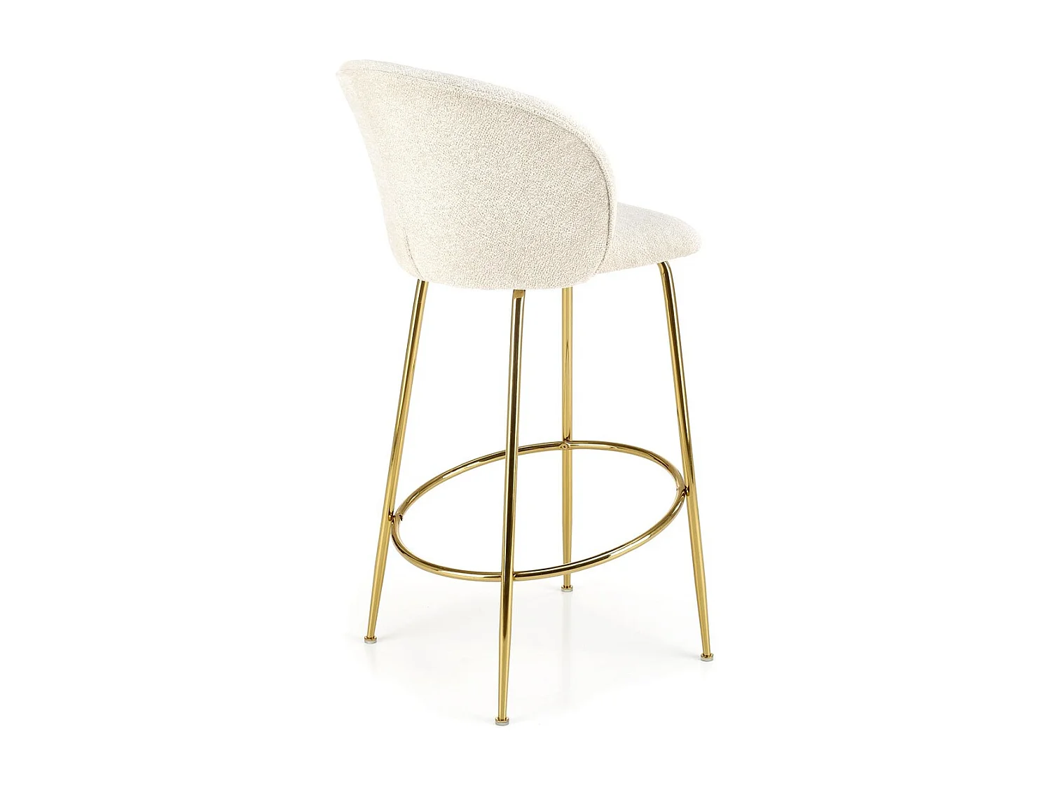 Tabouret de bar/revêtement en tissu/métal précieux/or&beige